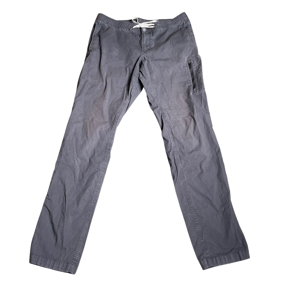 Vuori Banks Pants Athletic Training Drawstring Zipper Pocket Gray L